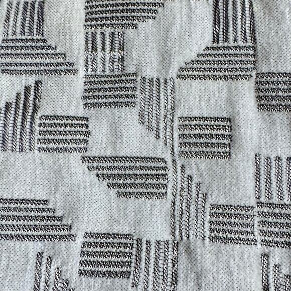 West Elm Cut Geo Chenille Jacquard Square Pillow Cover 18x18 Stone White - Picture 4 of 7